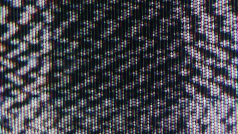 Distorted Abstract Close up of Black and White Pixels No Signal on Retro TV Stock Footage 219560660