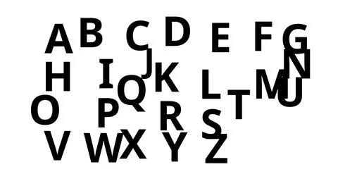 Distorted alphabet letters, Abstract typography layout, Letters set Stock Illustration