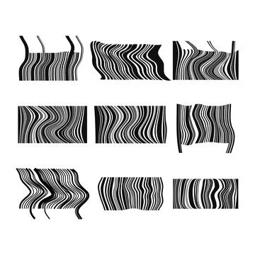 Distorted barcode elements creating abstract striped patterns Illustrazione stock
