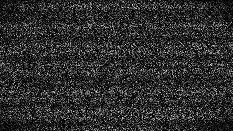 Distorted black and white, TV static noise interference on a TV screen Stock Footage 201372606