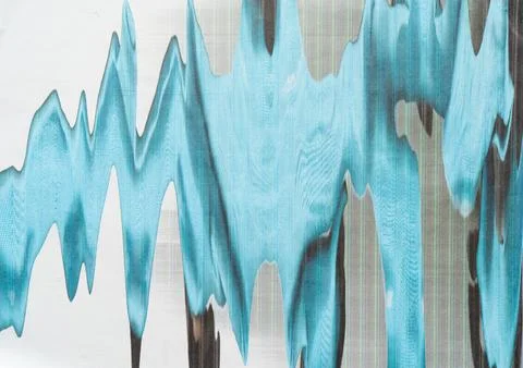 Distorted blue glitch waves from a bad printer Stock Illustration