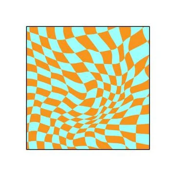 Distorted checker grid creating warped optical illusion effect Stock Illustration