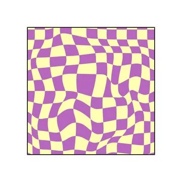 Distorted checker grid creating a wavy optical illusion Stock Illustration