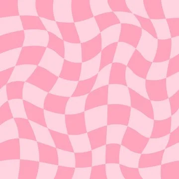 Distorted checkered Groovy hippie background. Retro style psychedelic pattern. Stock Illustration