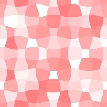 Distorted checkered pattern in cream pink halftones. Vector seamless pattern Illustrazione stock