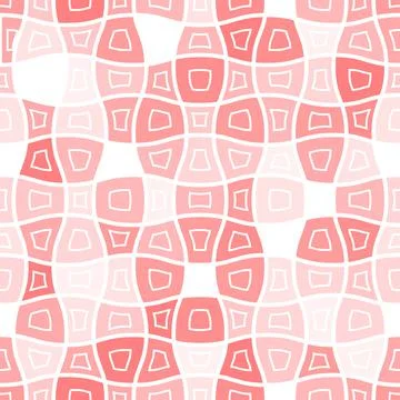 Distorted checkered pattern in cream pink halftones. Vector seamless pattern Иллюстрация