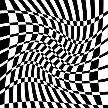 Distorted chequered (checkered) pattern with rectangles and squares イラスト素材