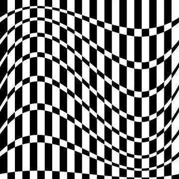 Distorted chequered (checkered) pattern with rectangles and squares Illustrazione stock
