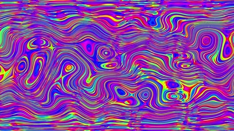 Distorted colorful chaotic lines pattern background loop Stock Footage 240323167