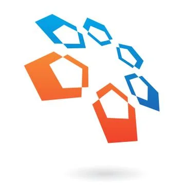 Distorted Colorful Round Abstract Icon Stock Illustration