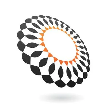 Distorted Colorful Round Abstract Icon Stock Illustration