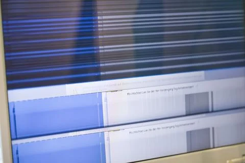 Distorted Computer Screen Displaying Graphical Data Stock Photos
