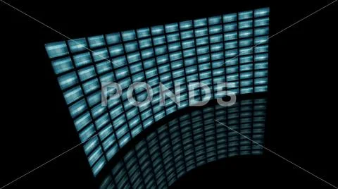 Distorted curved video wall turn to left. 3d rendering: Royalty Free ...