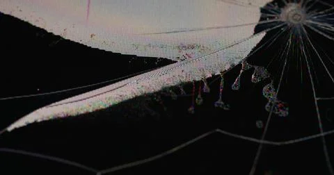 Distorted display broken screen defocused glitch Stock Photos