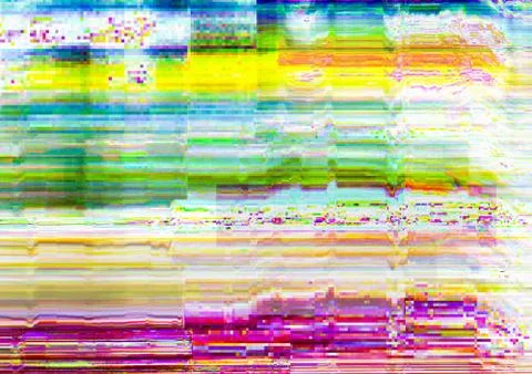 Distorted display glitch error multicolor pixel Stock Photos