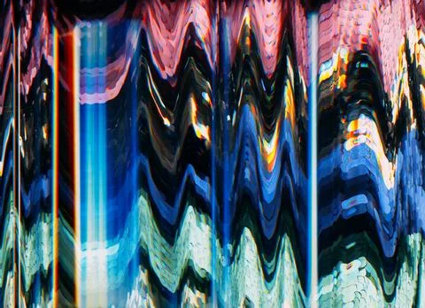 Distorted display system breakdown signal error Illustrazione stock