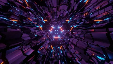 Distorted dynamic tunnel 3d illustration Stock Footage 160526417