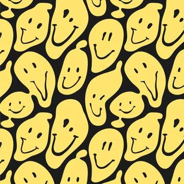 Distorted emoticons pattern Stock Illustration
