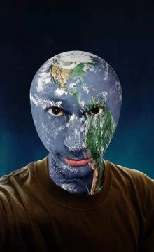 Distorted face Illustrazione stock