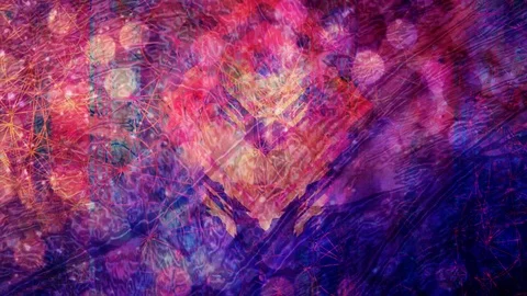 Distorted Fluid Puddle over Rotating Geometric Circle Patterns Stock Footage 113162222