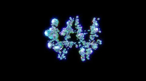 Distorted font of gemstones with chromatic aberrations - won sign イラスト素材