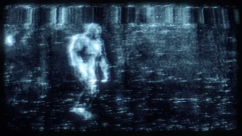 Distorted Footage of Walking Sasquatch Stock Footage 263890051