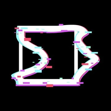 Distorted glitch art frame on black background 스톡 일러스트