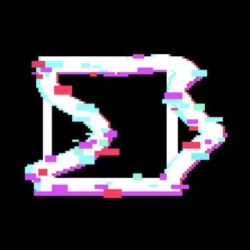 Distorted glitch art frame on black background 스톡 일러스트