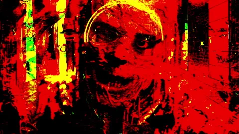 Distorted Glitch Art Horror Face with In... | Stock Video | Pond5