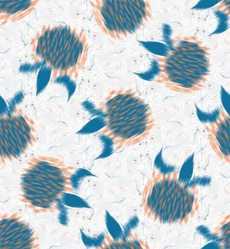 Distorted glitch floral vector texture background. Ikat style bold large scale Stock Illustration