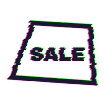 Distorted glitch sale banner with error effect on the edges 스톡 일러스트
