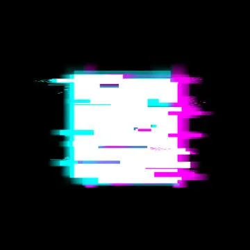 Distorted glitch style Stop recording and Media video file or music symbol - Stock Illustration