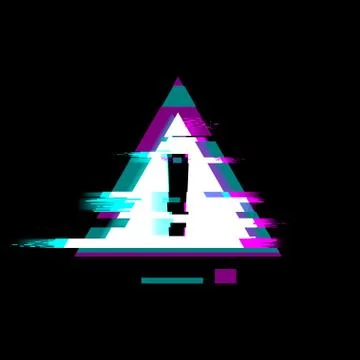 Distorted glitch style warning and Error symbol - exclamation point in a Stock Illustration