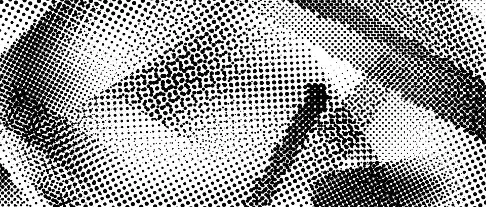 Distorted halftone grunge texture. Dotted rough dirty scratched background Stock Illustration