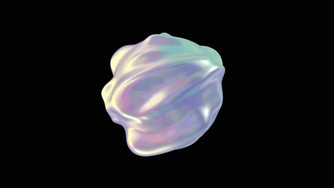 Distorted holographic sphere. 4k abstract looped animation with alpha matte. Stock Footage 154371077