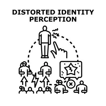 Distorted identity perception problem concept vector Stock Illustration