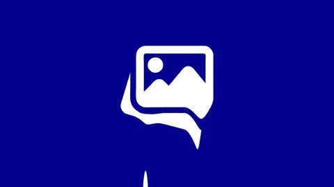 Distorted Image Icon Transforming on a Blue Background Stock Footage 327761817