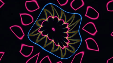 Distorted kaleidoscope mandala background creates vibrant Stock Footage 342469905