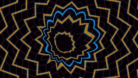 Distorted kaleidoscope mandala background provides visual Stock Footage 342477907