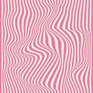 Distorted lines square background. Groovy color lines abstract background Stock Illustration