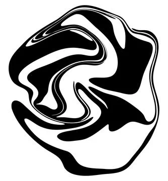 Distorted liquid black swirl Stock Illustration