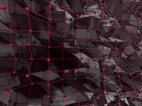 Distorted low poly backdrop with sharp lines. 3D 스톡 일러스트