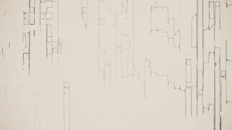 Distorted Motion Broken Lines Changing Moving Sepia Broadcast Background Stock Footage 148127839