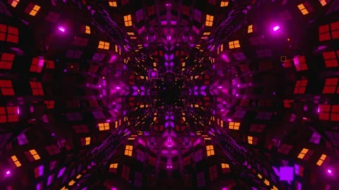 Distorted orange circular purple loop Video stock 234228423