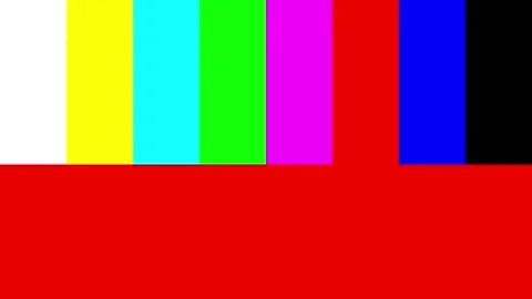 Distorted PAL Red Color Bars - Retro TV Signal Interference 4K Stock Footage 299305311