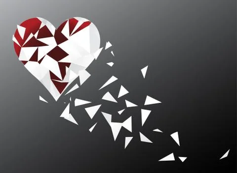 Distorted polygonal heart. Vector illustration Stock Illustration