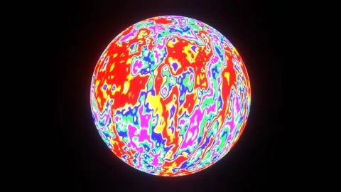 Distorted Psychedelic Energy Ball Stock Footage 240325686