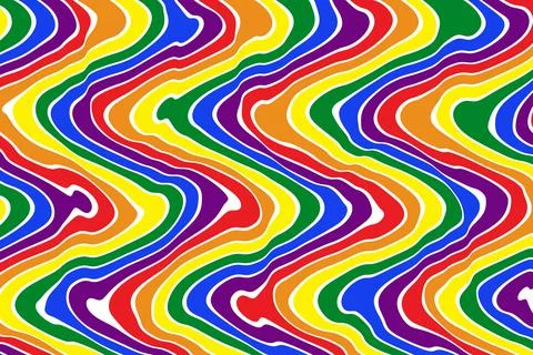 Distorted rainbow colors pride flag wavy pattern illustration graphic Stock Illustration