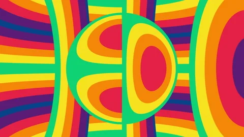 Distorted rainbow mosaic with stripes. Seamless loop animation with rainbow line 스톡 동영상 168824997