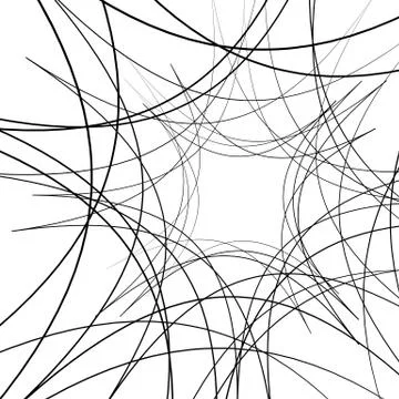 Distorted random radiating lines abstract monochrome pattern Stock Illustration